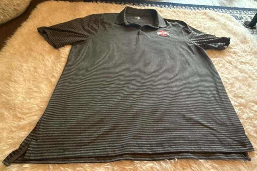Ohio State University Striped Performance Polo Shirt XL